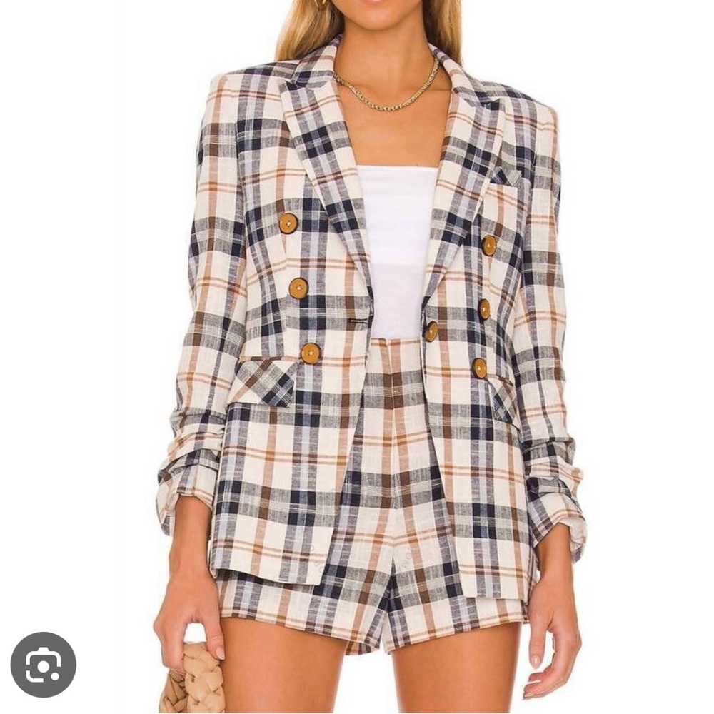 Veronica Beard plaid Oneta Blazer, 8